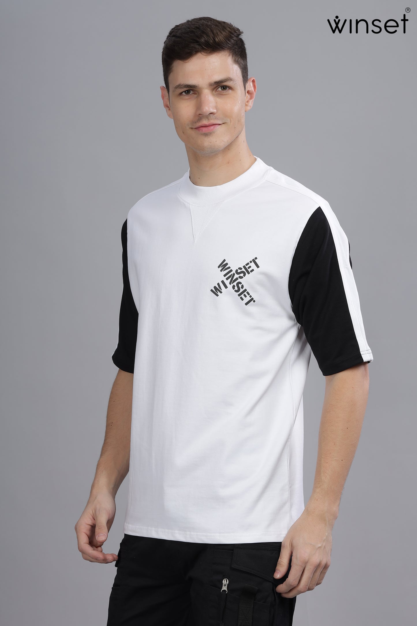 WHITE FIVE SLEEVE WINSET PRINTED